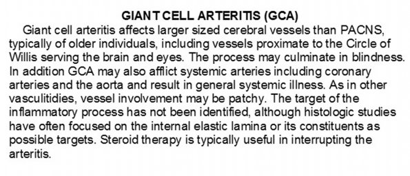 0A Giant Cell Arteritis - Text